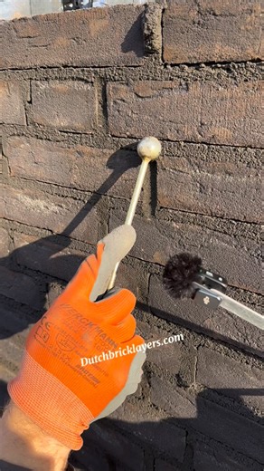 Ball striking brickwork #asmr #mortar #masonry #bricklayer | Dutchbricklayers