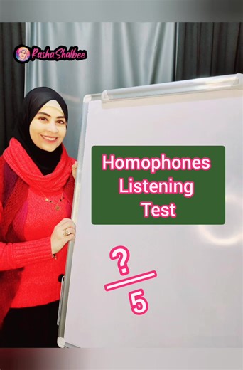 4K views · 95 reactions | HOMOPHONES LISTENING TEST #rasha_shatbee #homophone #listening #test | Rasha Shatbee - English Gate | Facebook