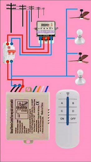 Sparkle Eye Wireless Digital Wall Switch 4-Way ON/OFF with RF Remote Control #wiringdiagram