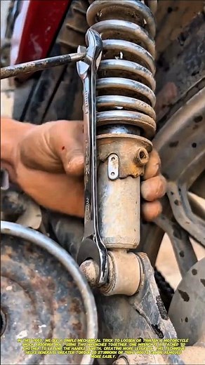 Motorcycle Shock Absorber Bolt Removal Trick | Double Wrench Method.