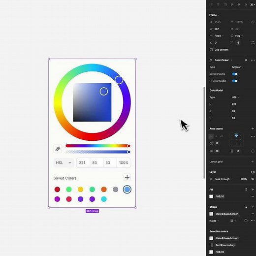 Dynamic Color Picker Component with Figma #uikit #designsystems