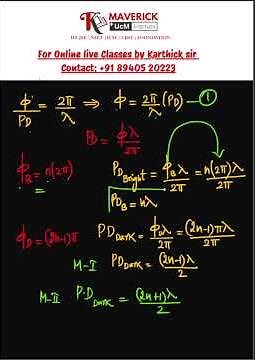 Phase Difference/Path Difference/Bright and Dark Condition/Class 12/Wave Optics/Dr.K. Karthick Sir