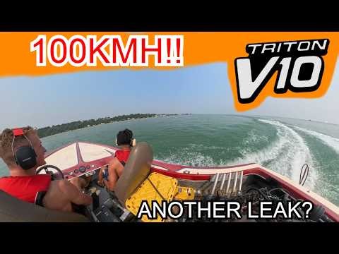 V10 Jet boat 105Km/h test run- Perfect Conditions 360 footage