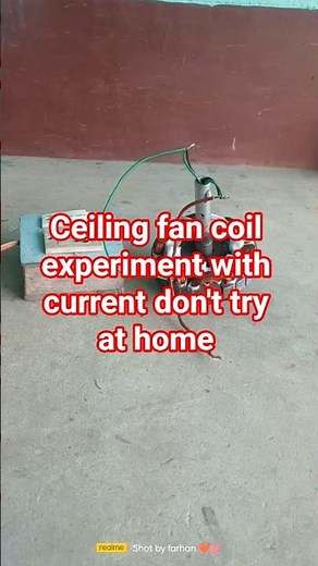 celling fan coil winding experiment with ac current don't try at home #experiment #electrical #yt