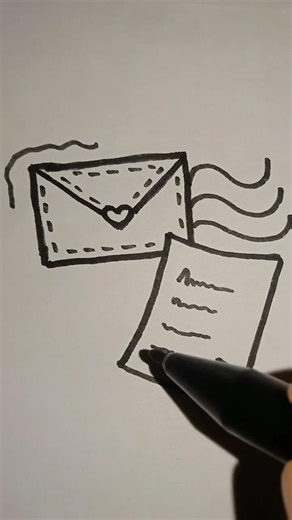 How to Draw an Envelope Easy | Simple Mail Drawing Tutorial