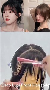 Zhao Lusi Front Haircut #haircut #hairstyle #haircutting #trending #2025 #homlao#fashion#tutorial