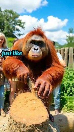 “Orangutan Learns to Saw Wood | Incredible Animal Intelligence”
