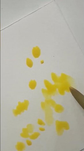 HOW TO Paint FLOWERS Australian Wattle- Painting with Watercolor 🌼 #shorts #paintingflowers