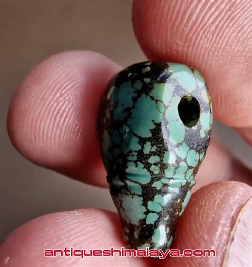 Tibetan Turquoise Guru Bead antiqueshimalaya.com