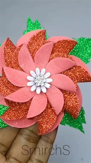 5.7K views · 100 reactions | Awesome Eva Glitter Foam Paper Flowers Making Tutorials DIY Crafts with Fun #reels | SmirchS | Facebook