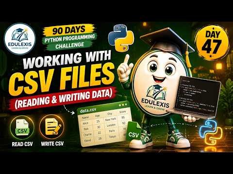 Day 47: Python CSV Files Tutorial | Read & Write CSV Files in Python | EDULEXIS |