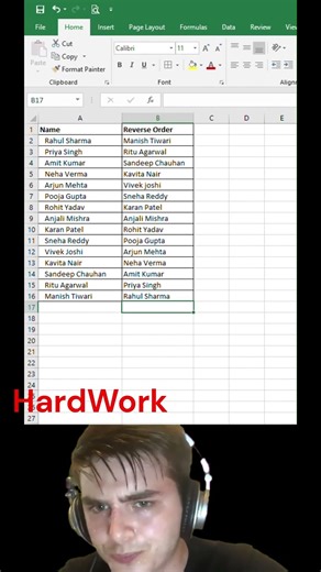 Reverse List in Excel 🔁 (Easy Trick in Seconds!) #shorts #excel #exceltips #exceltricks