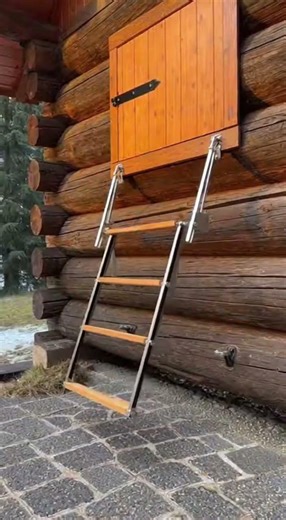 Log Cabin’s Outdoor Folding Ladder Perfect For Compact Storage #DIY #OutdoorGear #HomeImprovement