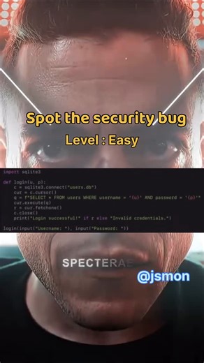 Jsmon | Attack Surface Intel on Instagram: "Find the security bug #cybersecurity #bugbounty #ethicalhacking #jsmon"