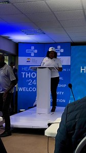 Harare Institute of Technology, School of Information Science and Technology Dean Racheal Chikoore, addressing the audience at the Cimas #HIT Healthathon 24 happening now at Cimas in Harare. | Cimas Health Group