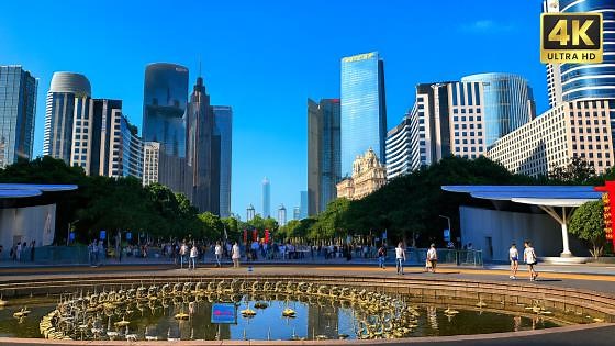 Walking in Guangzhou City Streets – China 4K HDR