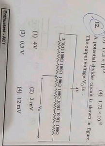 Question:  A potential divider circuit is shown in the figure.... | Filo