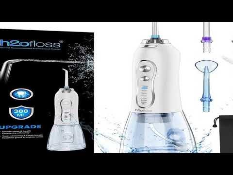 h2ofloss Dental Oral Irrigator Portable Water Flosser for Teeth Braces Rechargeable Home and Travel