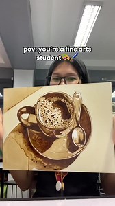 coffee painting🎨🖌️ #vansart #drawing #art #painting #coffeepainting #viralreelschallenge #trendingreels #fypシ゚ #fyp | Vanissa Morillo Rongcales