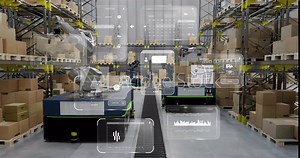 Animation of diagrams and data processing over machines working in warehouse