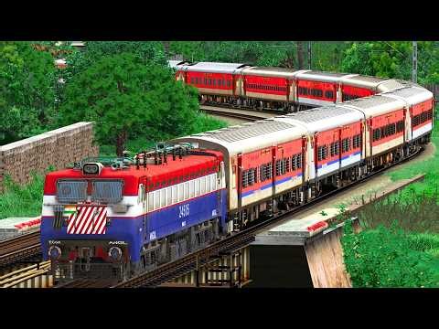 TRAIN CROSSING HIGH SPEED IN BRIDGE RAIL | BUMPY RAILROAD | Train Simulator | Railwork | NTG GAMING