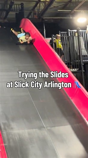Trying the Slides at Slick City Arlington! 🛝😂