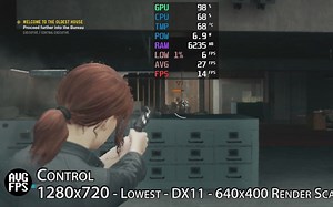 GPD掌机 WIN 2 运行游戏《控制(Control)》基准设置