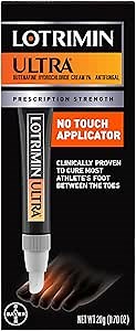 Lotrimin Ultra with No Touch Applicator,1 Week Athlete's Foot Treatment Cream. Prescription Strength Butenafine Hydrochloride 1%,Cures Most Athlete’s Foot Between Toes,Antifungal,0.7 oz (20 Grams)