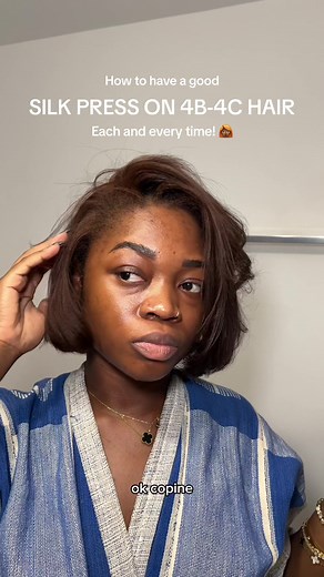 Curly to Straight Routine for 4b-4c Hair | Silk Press Tutorial