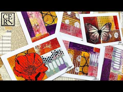 Turn Painty Book Pages into Unique Cards