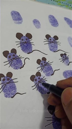 Fingerprint se Cute Mouse Drawing 🐭#drawing #kidsdrawing #ytshorts