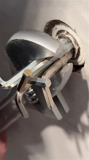 Opening a thread stuck in a pipe using quite unique tools#youtubeshorts #trending