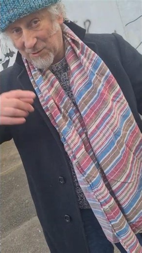 blue stripy scarf & watch cap