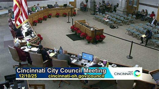 Cincinnati City Council Meeting - 12/10/25 Agenda: https://cincinnatioh.legistar.com/MeetingDetail.aspx?ID=1362747&GUID=62DA6C9E-BB07-4C7B-B9B5-2DFB58587F32&Options=info|&Search= This meeting and other live programming are also available via livestream at https://www.cincinnati-oh.gov/citicable | CitiCable