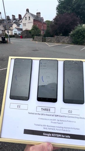 Menai Bridge mobile network speed test Vodafone O2 EE & Three