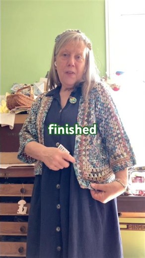 crochet hexi cardi finished hand dyed wool from my Canada trip #crochet