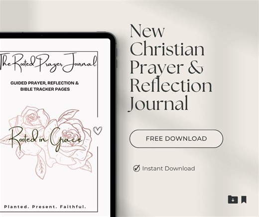 The Rooted Prayer Journal | Christian Prayer Journal Printable | Guided Prayer, Reflection & Bible Tracker | Bible Study Journal PDF - Etsy