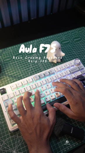 Aula F75 White color 😍😍😍 Just listen to the sound of the keyboard feel so good 🥹 #keyboard #aula #aulaf75