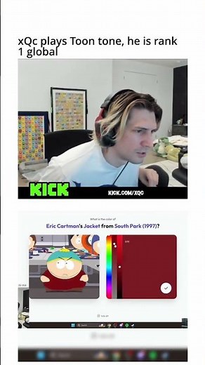xQc plays Toon Tone, guessing the colors of cartoon characters 🔥 #xqc #cartoon #nostalgia