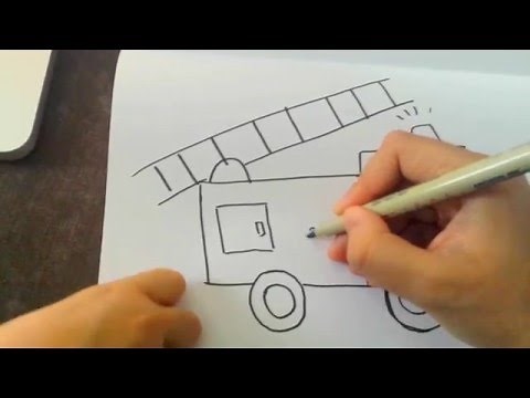 How to draw a FIRETRUCK! FOR KIDS and TODDLERS! So Easy and FUN!