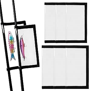 JSHANMEI Fishing Lure Wraps, Fishing Hook Covers Durable Clear PVC Lure Covers Keeps Fishing Safe Easily See Lures Bait Storage Protector (Black-4M)