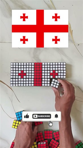 National flag of Georgia.🇬🇪🇬🇪🇬🇪 #rubikscube #rubik #cubing #georgia