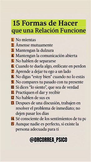 Dr. Carlos Correa | Psicología Clínica | Metabolismo Femenino 🧠 | 🧠 15 claves psicológicas para que una relación funcione de verdad Una relación sana no se construye con suerte, sino con hábitos... | Instagram