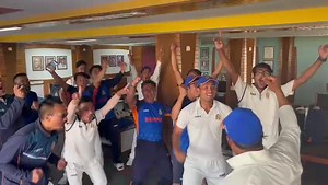 The historic celebration for a historic triumph. Players ecstatic after the win taking Manipur to the final of the Ranji Trophy Plate Group where we will face Bihar. Congratulations to the whole team and the support staffs along with all the cricket lovers in our State. We are in the big league now. #RanjiTrophy | RK Imo Singh