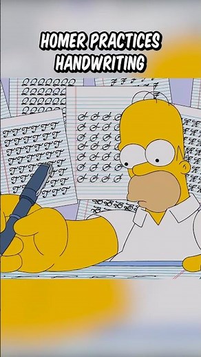 Homer practices handwriting