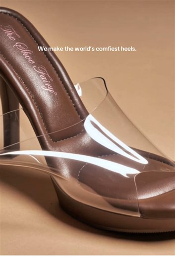 Plastic that actually stretches and molds to the shape of your foot. These are the comfiest heels ever. #comfyheels #comfortableheels #higheels #womensfootwear