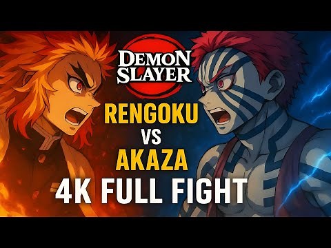 Rengoku vs Akaza FULL FIGHT (4K HD) | Demon Slayer: Mugen Train | Kimetsu no Yaiba