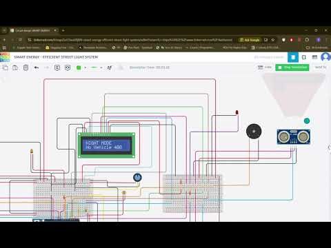Smart Energy-Efficient Street Lighting System using Arduino | PIR + Ultrasonic (ToF Logic)|Tinkercad