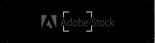 Digital Camera HUD with Aperture and Timer on Black. Video recording interface with red REC dot, ISO, aperture, shutter speed, battery, and timer over black background for video production.