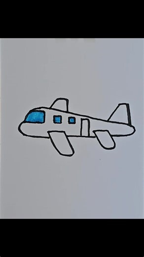 Easy Airplane Drawing fod Kids #drawingforkids #fyp #foryoupage #kids #kidsdrawing